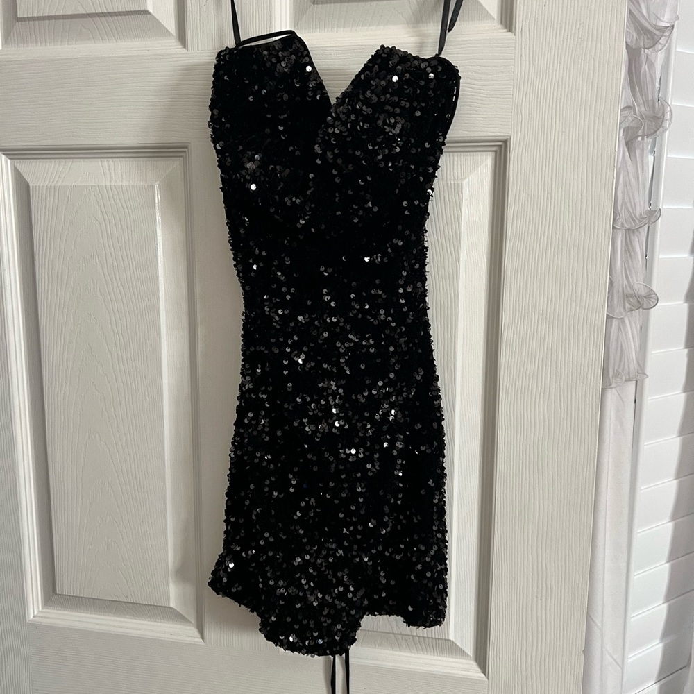 Clarissa  Black Sparkly dress from Coture House